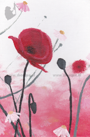kunst kaart poppy